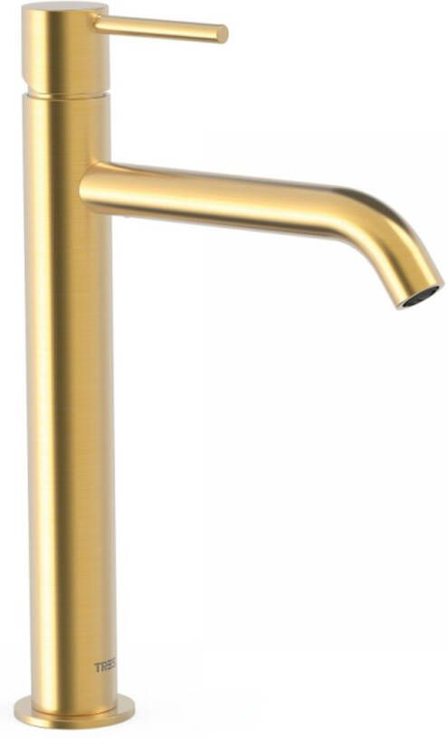 Tres Wastafelkraan Study | Opbouw | Mengkraan | Hoog model | 1-knop | Rond | 24k Goud mat - Foto 2