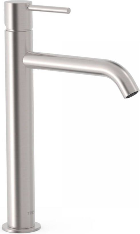 Tres Wastafelkraan Study | Opbouw | Mengkraan | Hoog model | 1-knop | Rond | RVS look