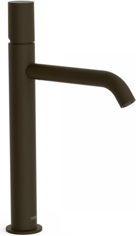 Tres Wastafelkraan Study | Opbouw | Mengkraan | Hoog model | 1-knop | Rond | Zwart brons