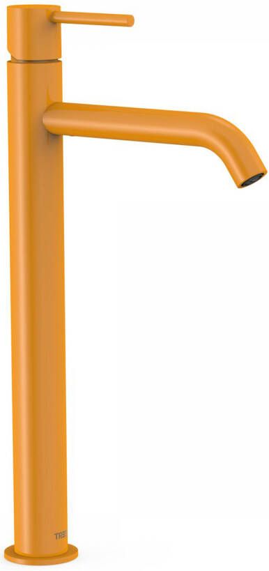 Tres Wastafelkraan Study | Opbouw | Mengkraan | Hoog model | 1-knop | Rond | Geel