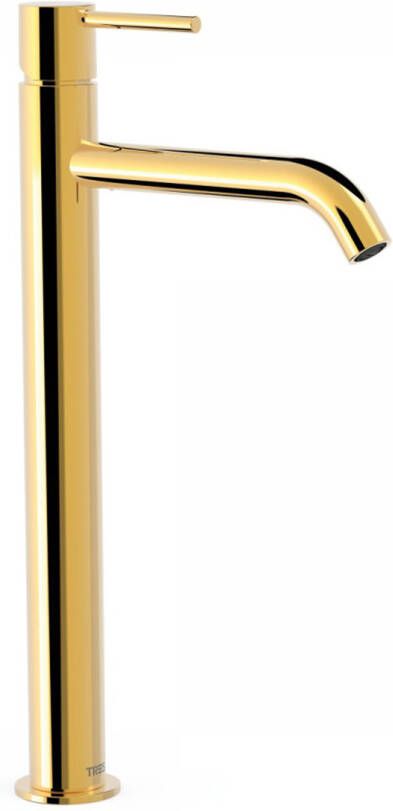 Tres Wastafelkraan Study | Opbouw | Mengkraan | Hoog model | 1-knop | Rond | 24k Goud glans - Foto 2