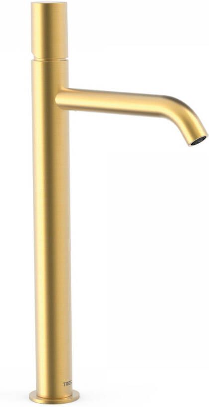 Tres Wastafelkraan Study | Opbouw | Mengkraan | Hoog model | 1-knop | Rond | 24k Goud mat - Foto 2