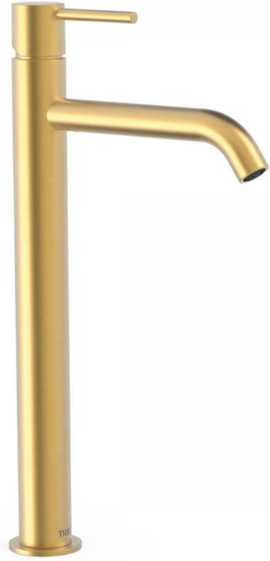 Tres Wastafelkraan Study | Opbouw | Mengkraan | Hoog model | 1-knop | Rond | 24k Goud mat - Foto 2