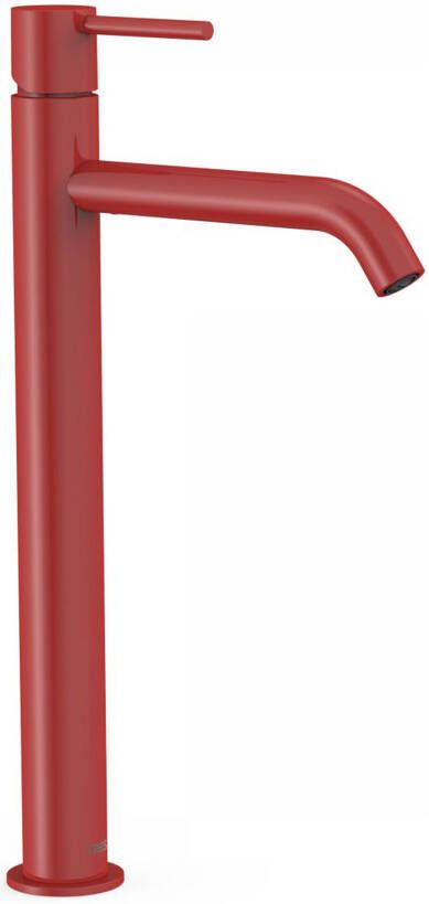 Tres Wastafelkraan Study | Opbouw | Mengkraan | Hoog model | 1-knop | Rond | Rood