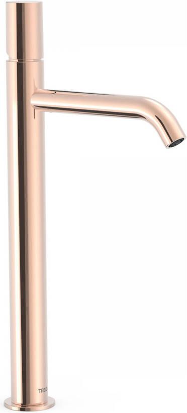 Tres Wastafelkraan Study | Opbouw | Mengkraan | Hoog model | 1-knop | Rond | 24k Rose goud - Foto 2