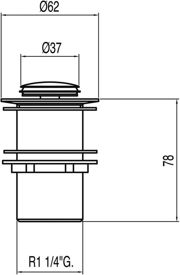 Tres Complementos Afvoerplug zonder overloop Ø 37 mm CLICK-CLACK 13454070