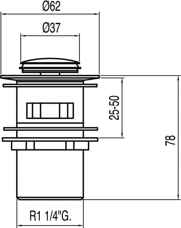 Tres Complementos Afvoerplug met overloop Ø 37 mm CLICK-CLACK 13454190