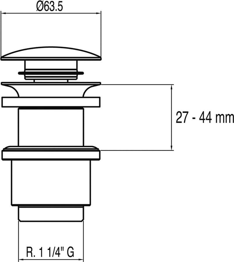 Tres Afvoerplug Selection | 5 4" | Click waste | Messing | Rond | Chroom