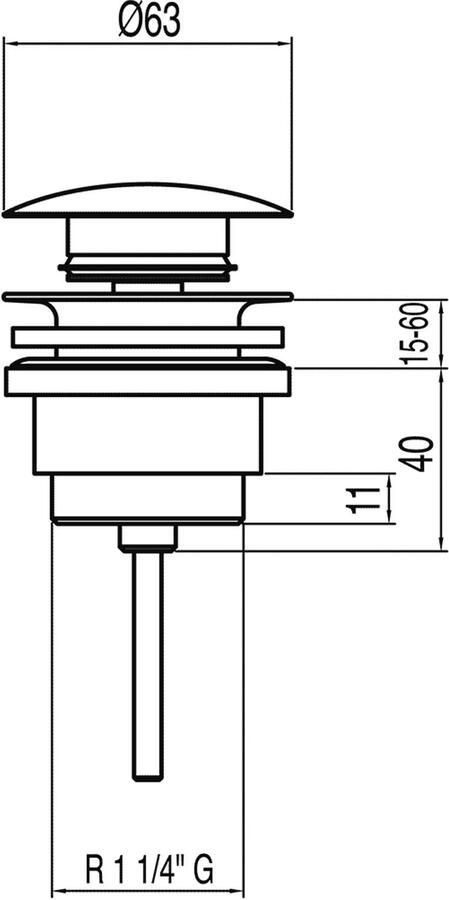 Tres Complementos Afvoerplug SIMPLE-RAPID Ø 63 mm CLICK-CLACK 13454010
