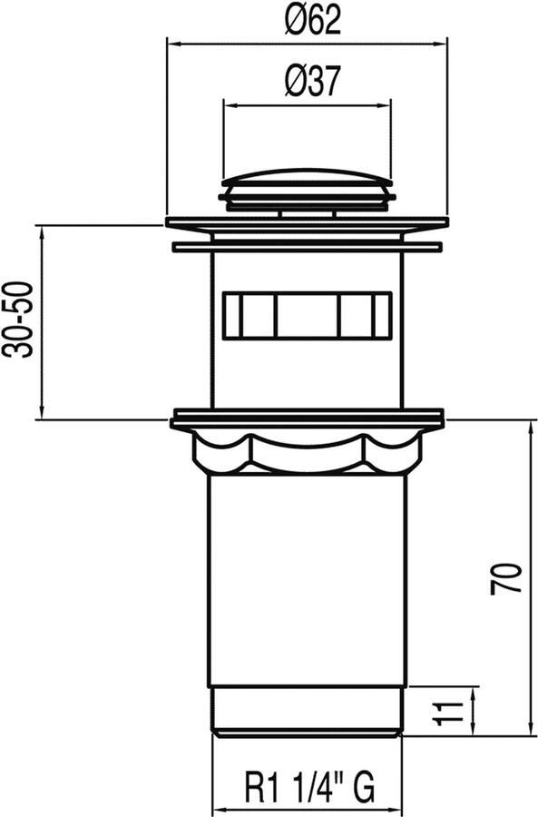 Tres Complementos Afvoerplug met overloop Ø 37 mm CLICK-CLACK 13454110