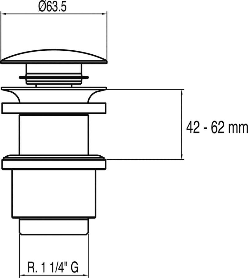 Tres Afvoerplug Selection | 5 4" | Click waste | Messing | Rond | Chroom
