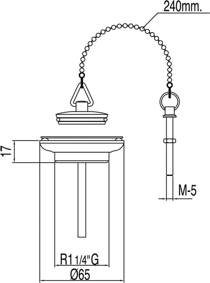 Tres Afvoerplug Selection | 5 4" | Vaste waste (wel afluitbaar) | Messing | Rond | Chroom
