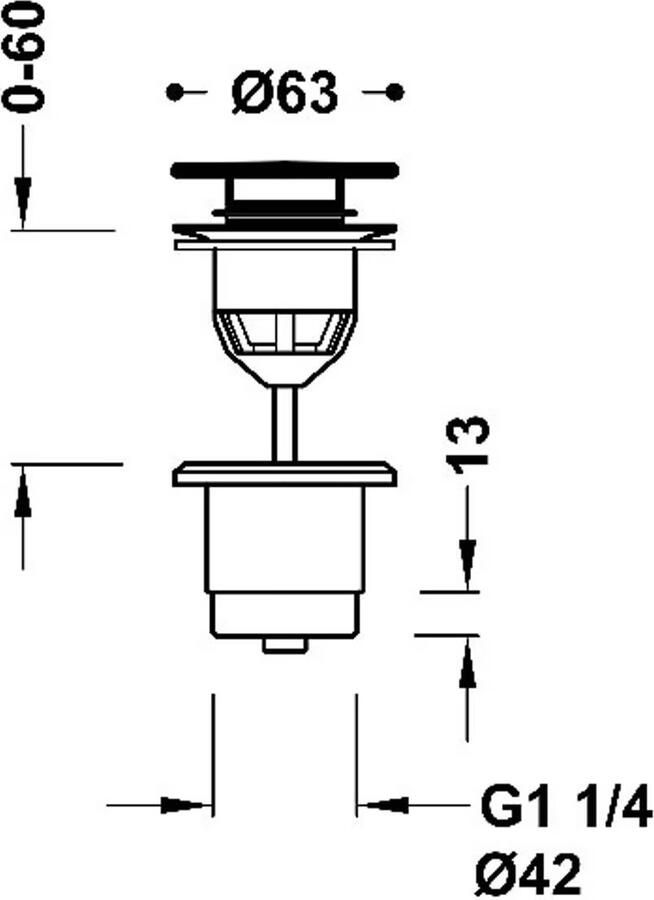 Tres Afvoerplug Valvulva | 5 4" | Click waste | Messing | Rond | 24k rose goud mat