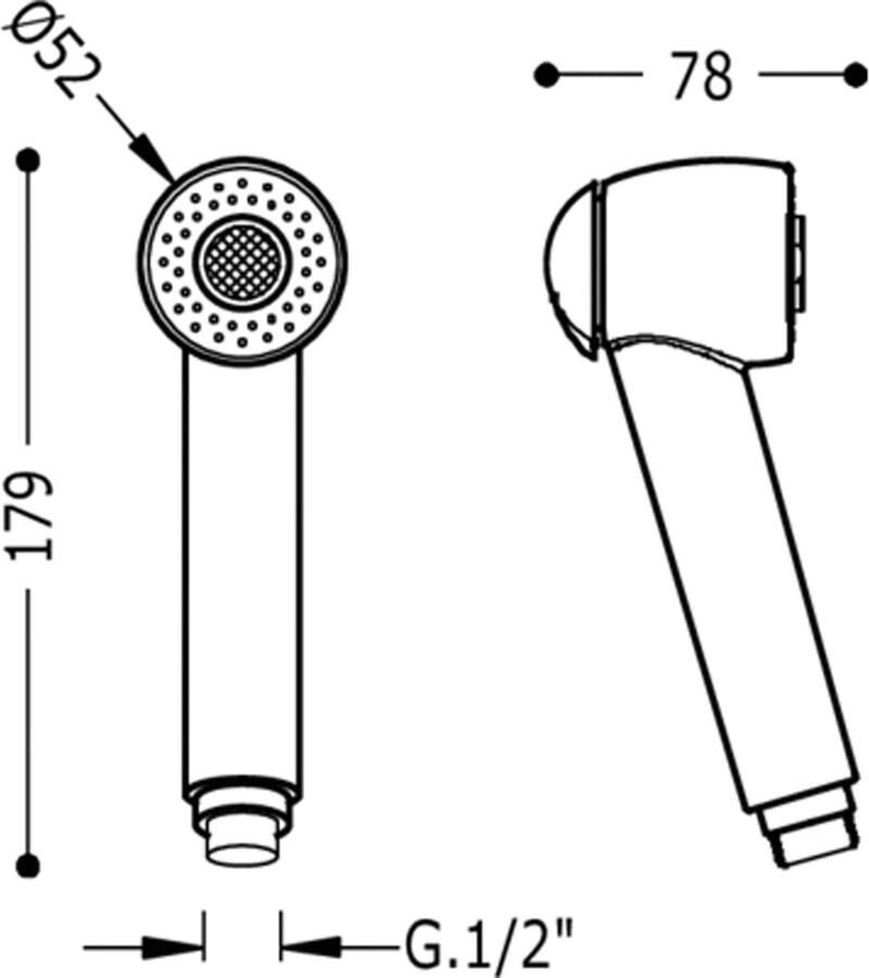 Tres Afwas handdouche Selection | 1 Stand | Rond | Chroom