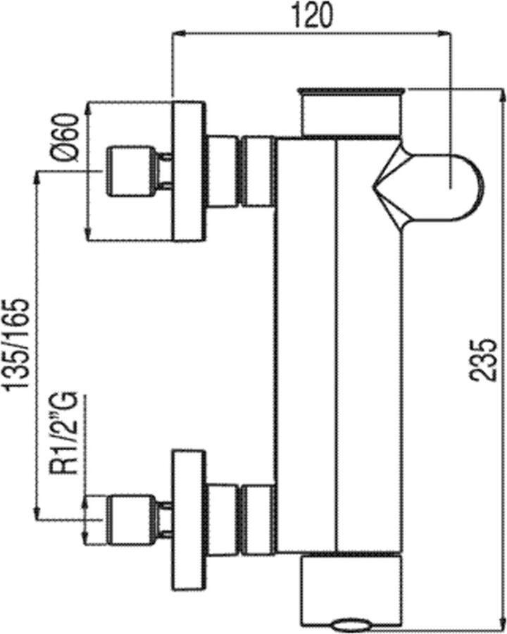 Tres Badkraan Lex | Opbouw | Mengkraan | Incl.Handdoucheset | 2-weg | hoh 15 cm | 2-knops | Rond | Chroom - Foto 2
