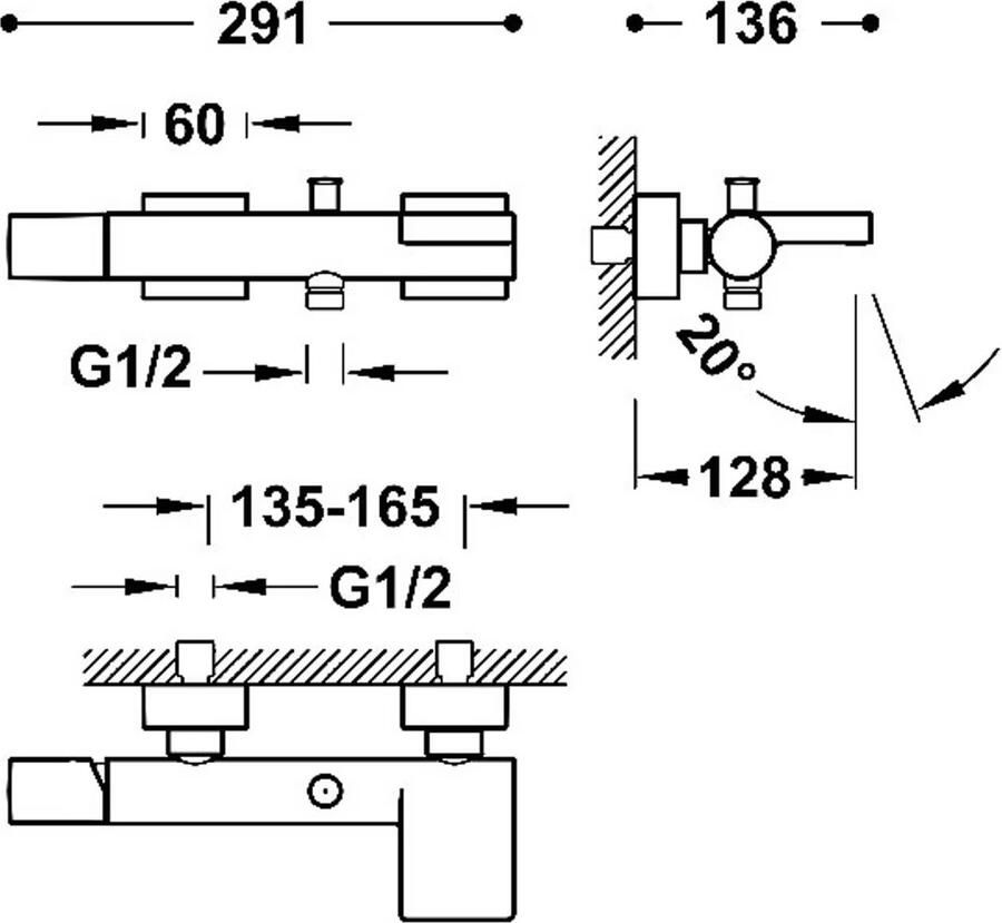 Tres Badkraan Project | Opbouw | Mengkraan | Waterval uitloop | 2-weg | 2-hendels | Rond | Rose goud mat 24k
