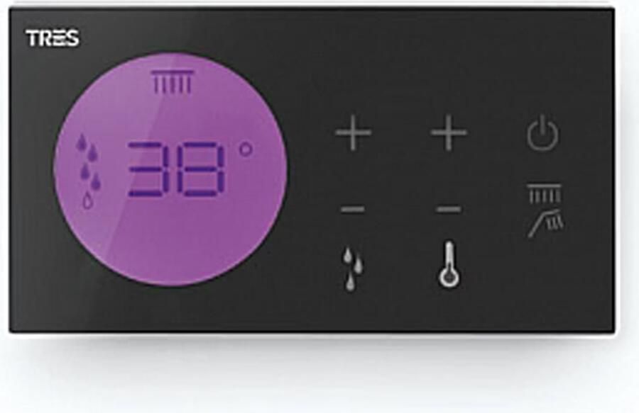 Tres Badkraan Shower Technology | Inbouw | Thermostaatkraan | Incl.Inbouwdeel | Waterval uitloop | 2-weg | Vierkant | Chroom