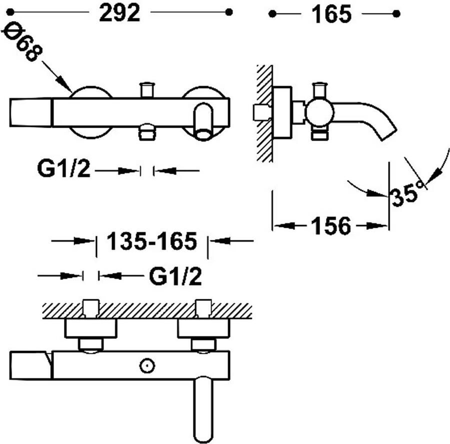 Tres Badkraan Study Exclusive | Opbouw | Mengkraan | 2-weg | 2-hendels | Rond | Rose goud mat 24k