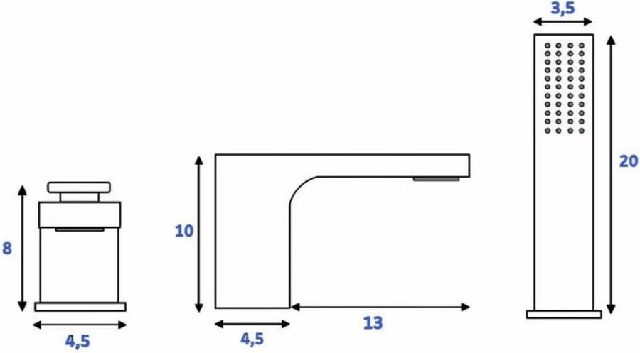 Tres Badrand kraan Project | Inbouw | Mengkraan | 2-weg | Rond | 24k Rose goud