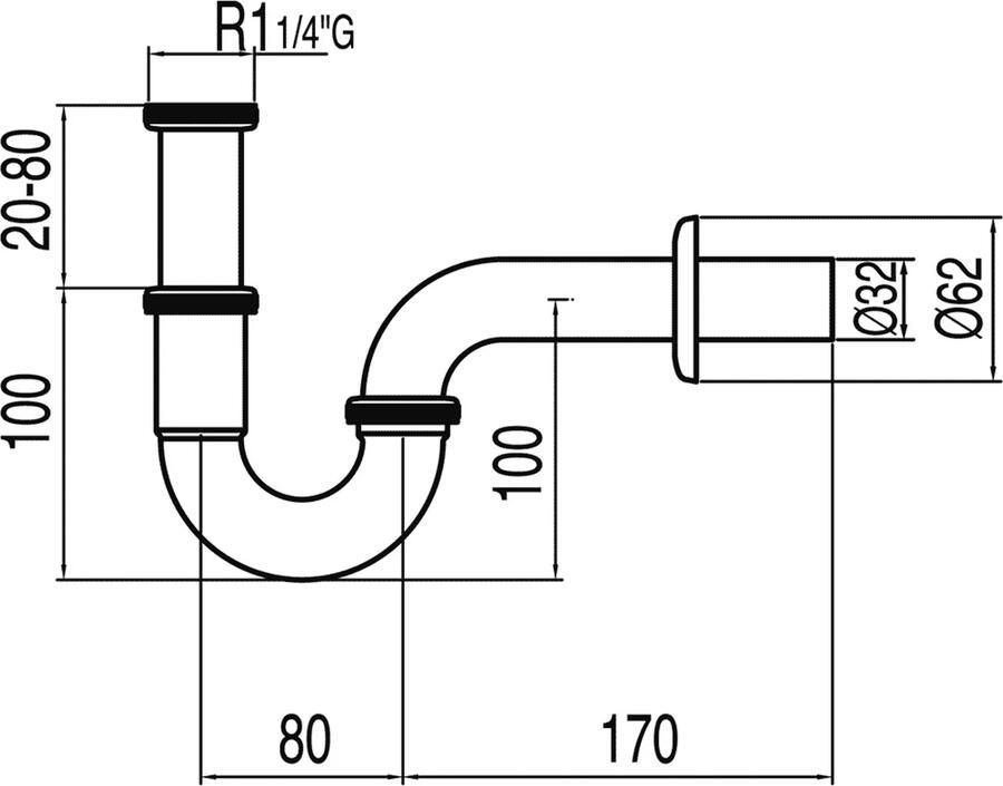 Tres Buissifon Selection | 5 4" | Standaard | Messing | Rond | Chroom