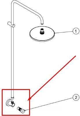 Tres buitendouche onderdeel ( knop ) voor artikel 01299601 - Foto 3
