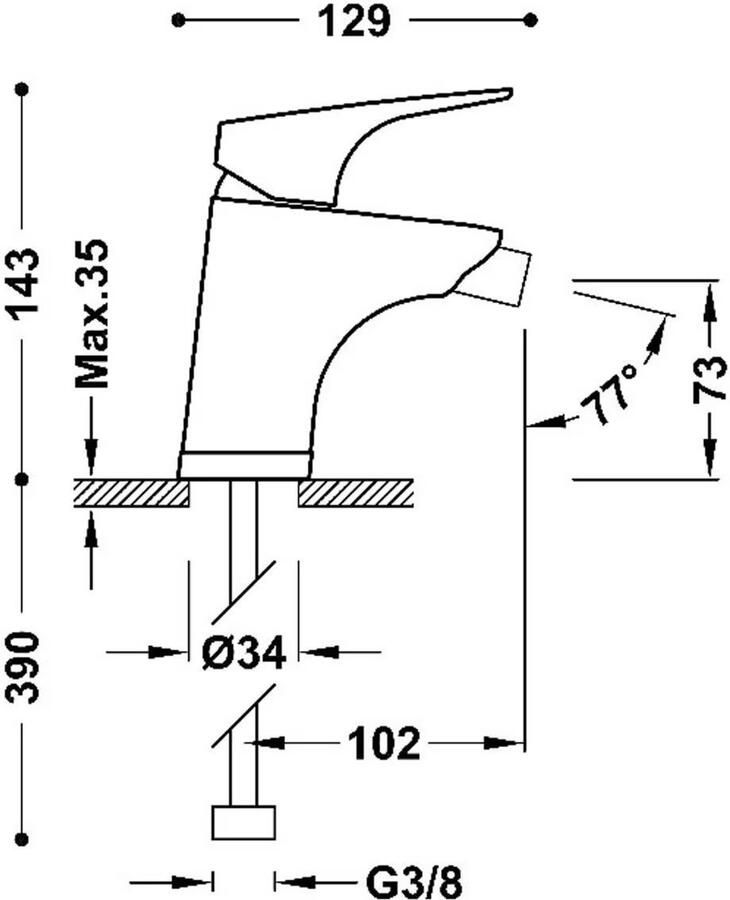 Tres Canigó Plus bidet mengkraan chroom