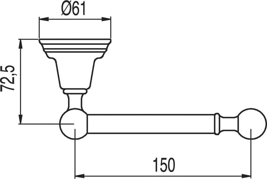 Tres Clasic toiletrol houder rond rvs look - Foto 2