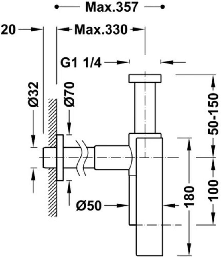 Tres Design Sifon Selection | 5 4" | Standaard | Messing | Rond | 24k Rose goud