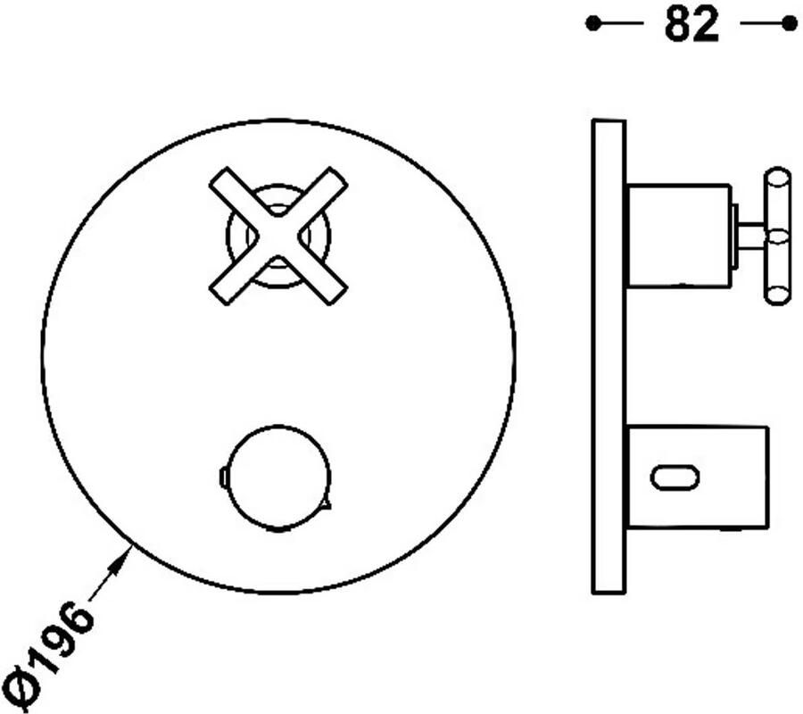 Tres Douchekraan afbouwdeel Mont Blanc | Inbouw | Thermostaatkraan | Rond | Zwart mat