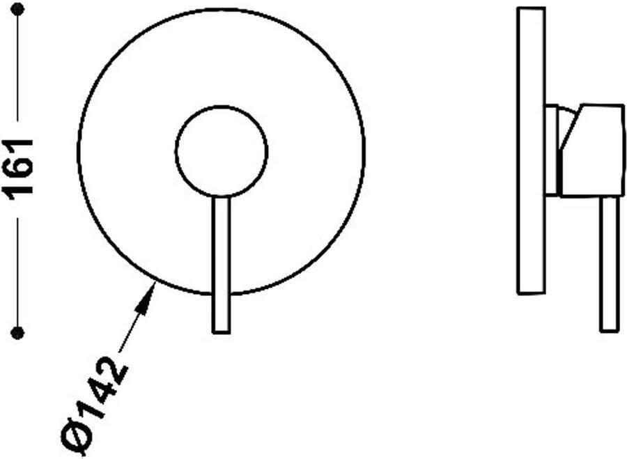 Tres Douchekraan afbouwdeel Study Exclusive | Inbouw | Mengkraan | 1-weg | Rond | Rose goud glans 24k