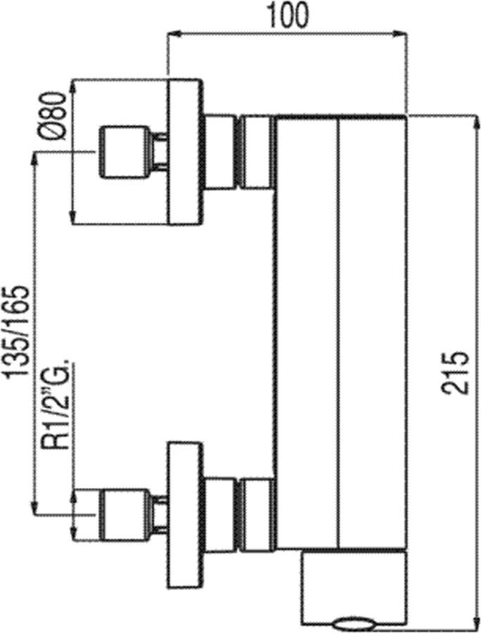 Tres Douchekraan Lex | Opbouw | Mengkraan | 1-weg | hoh 15 cm | 1-hendel | Rond | Chroom