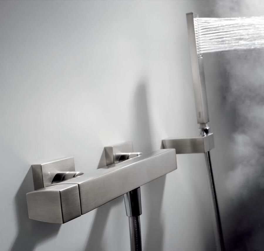 Tres Douchekraan Slim | Opbouw | Mengkraan | 1-weg | hoh 15 cm | 1-knop | Vierkant | Rvs look - Foto 2