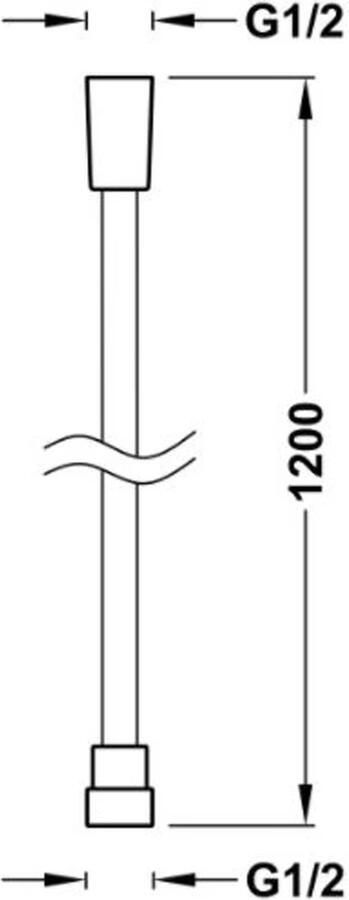 Tres Doucheslang | 120 cm | Messing | Glad | Wit mat