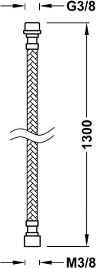 Tres Doucheslang | 130 cm | Kunststof | Glad | Zwart mat