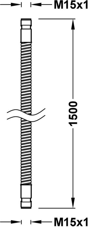 Tres Doucheslang | 150 cm | Messing | Geribbeld | Chroom