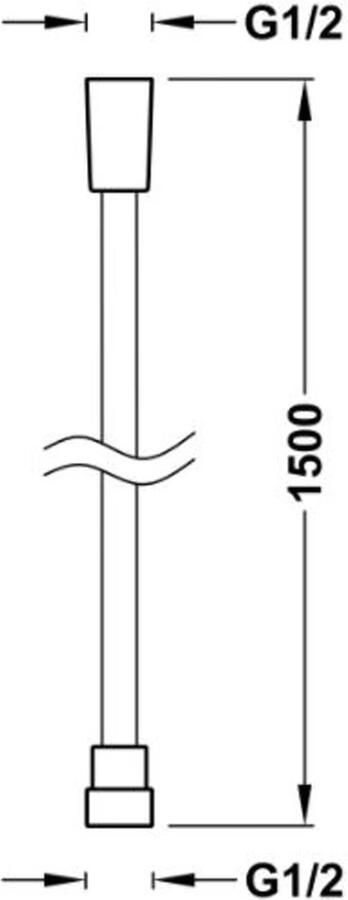 Tres Doucheslang | 150 cm | Messing | Glad | Wit mat