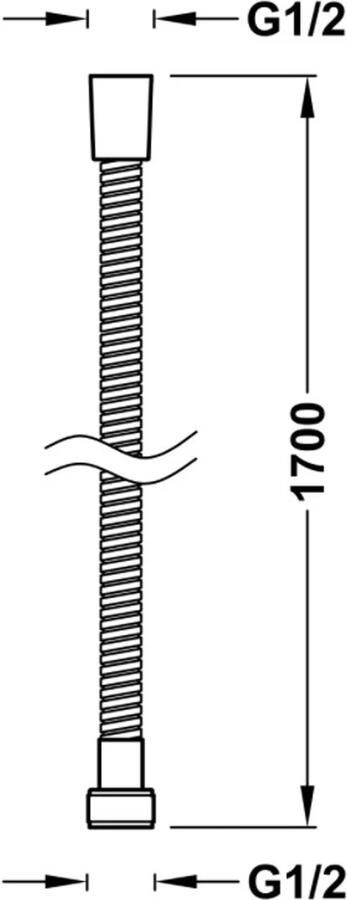 Tres Doucheslang | 170 cm | Messing | Geribbeld | Goud glans
