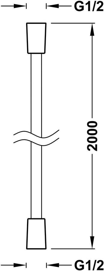 Tres Doucheslang | 200 cm | Kunststof | Glad | Zilver