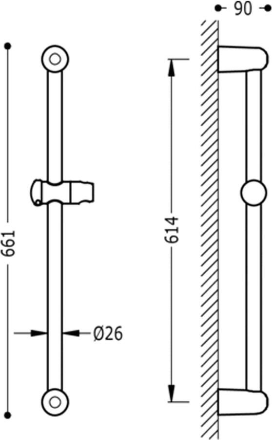 Tres Barras Y Ducha ECO glijstang Ø 25 mm 143835