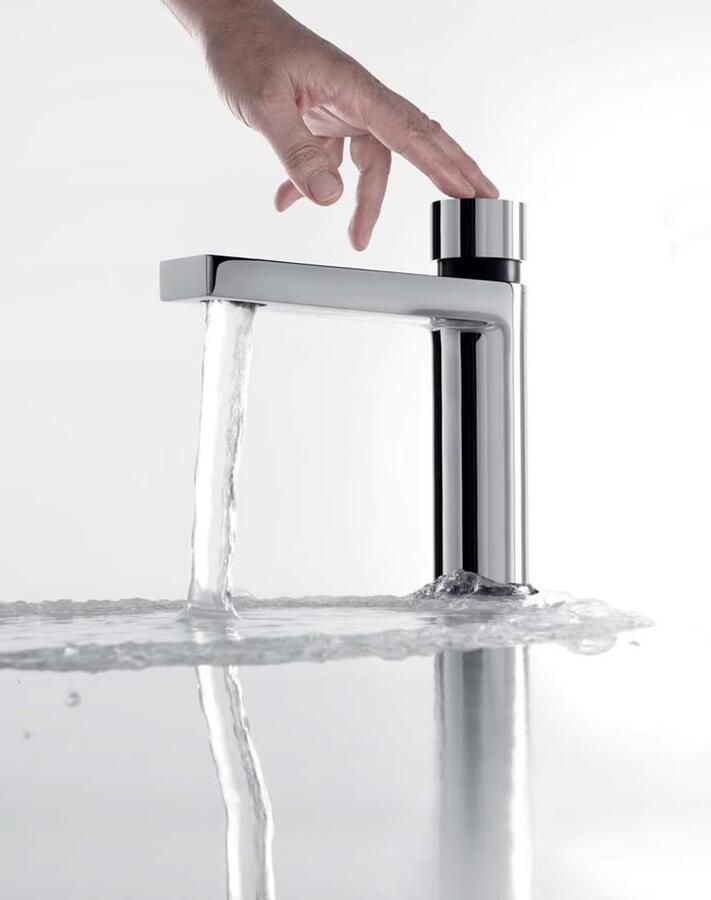 Tres Fonteinkraan zelfsluitend Tempo | Opbouw | Koudwater kraan | Standaard model | Rond | Chroom - Foto 2