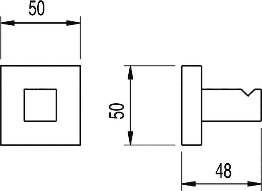 Tres Handdoek haak Banyo | Wandmontage | 5 cm | Enkel haaks | Zwart brons