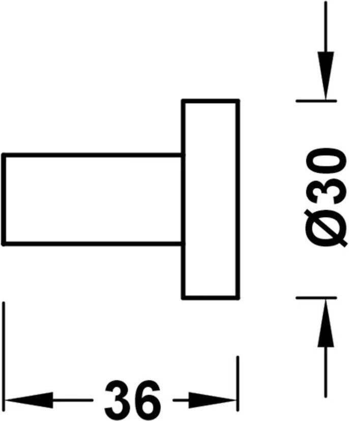 Tres Handdoek haak Max | Wandmontage | 3 cm | Enkel haaks | RVS look
