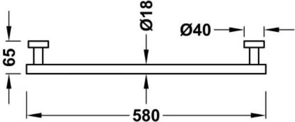 Tres Handdoek houder Max | Wandmontage | 58 cm | Enkel houder | 24k Goud glans