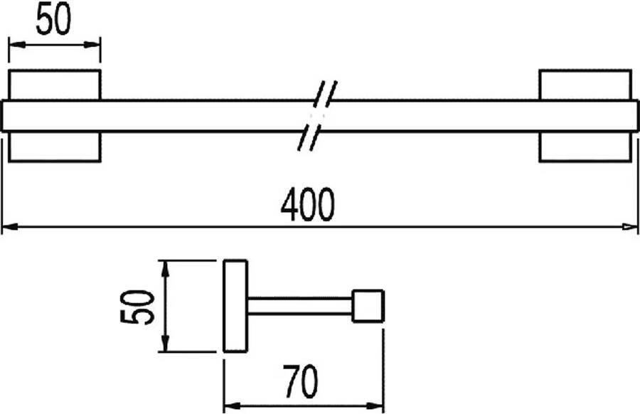 Tres Handdoek rek Banyo | Wandmontage | 40 cm | Enkel | 24k Rose goud mat