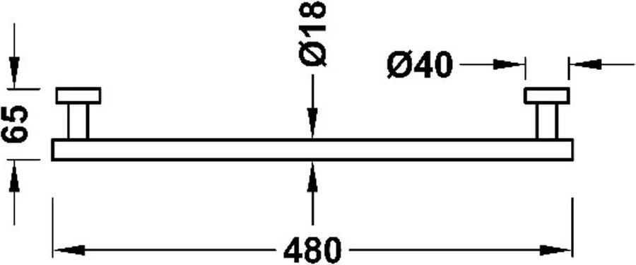 Tres Handdoek rek Banyo | Wandmontage | 48 cm | Enkel | 24k Rose goud mat