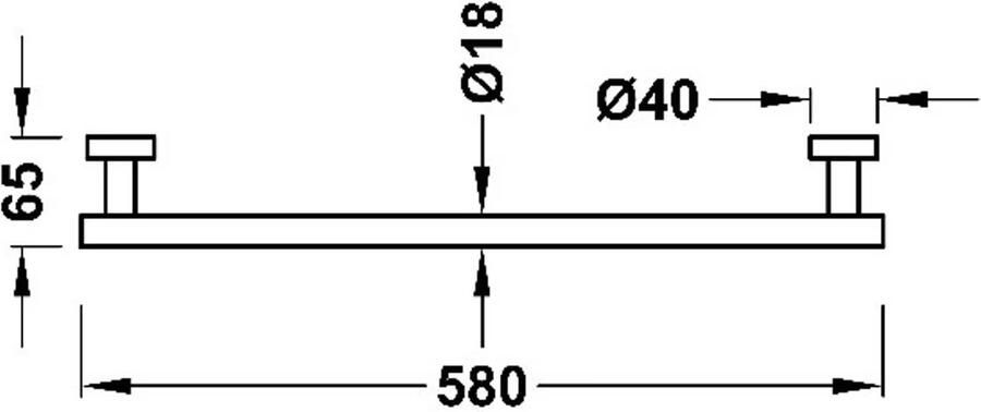 Tres Handdoek rek Banyo | Wandmontage | 58 cm | Enkel | Zwart brons