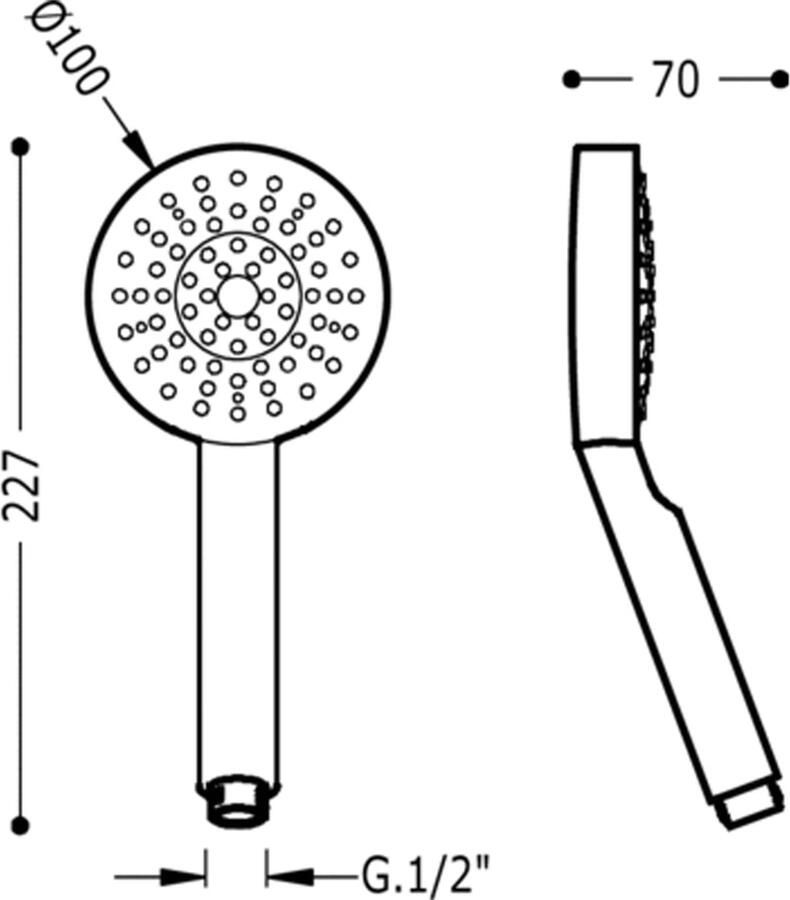 Tres Handdouche Selection | 1 Stand | Rond | Chroom