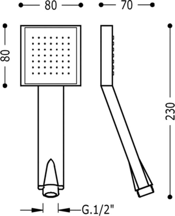 Tres Handdouche Selection | 1 Stand | vierkant | Chroom