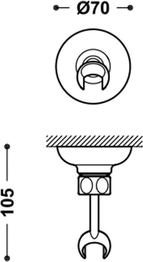 Tres Handdouchehouder Clasic | Verstelbaar | Messing | Vintage | Messing mat