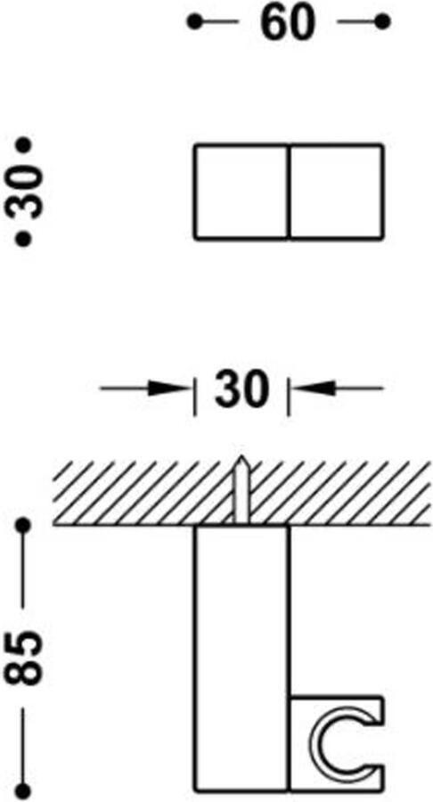 Tres Handdouchehouder Ducha | Verstelbaar | Messing | Vierkant | 24k Goud mat